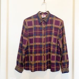 Alia - Vintage Baroque Plad Purple Button Up 6 M